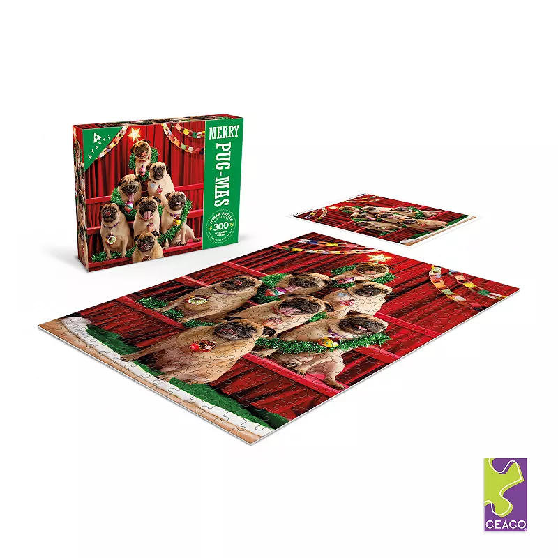 Ceaco Pugmas 300-Piece Jigsaw Puzzle