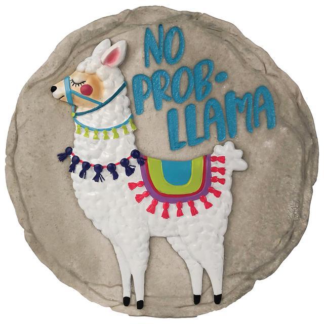 Spoontiques - Garden Décor - No Prob-Llama Stepping Stone - Decorative Stone for Garden