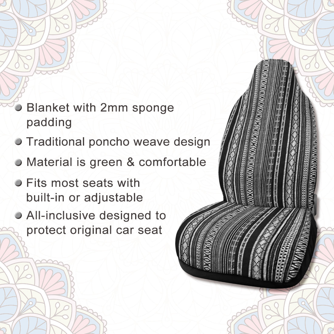 7pcs Multi-color Blanket Durable Bucket Seat Cover Protector for Car