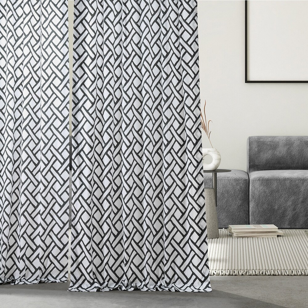 Exclusive Fabrics Garden Path Printed Cotton Curtain (1 Panel)