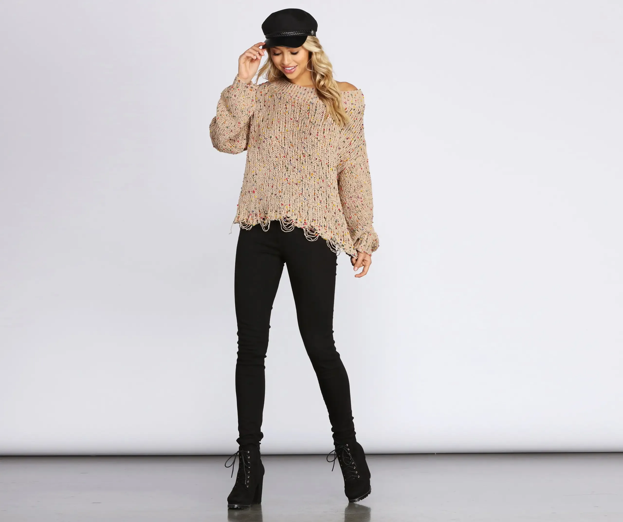 Comfy Confetti Knit Sweater