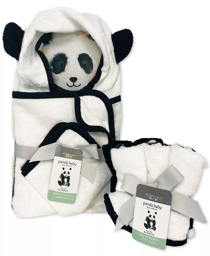 BedVoyage Panda Baby Viscose from Bamboo Bath Essentials 8pc Baby Gift Set