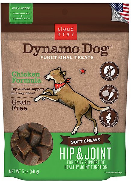 Cloud Star Dynamo Dog Hip and Joint Soft Chews Chicken Formula Grain-Free Dog Treats