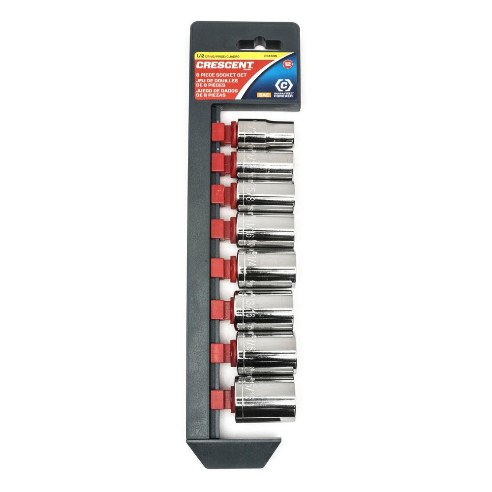 Socket Set， 8 Pc. 1/2 In. Drive 12 Point SAE