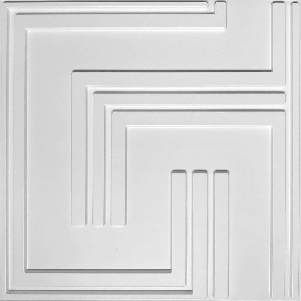 Dundee Deco Falkirk Ross 225 in. x 19.7 in. x 19.7 in. White PVC Abstract 3D Decorative Wall Panel 5-Pack RSHDD128-5