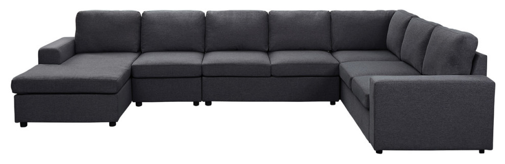 Hayden Modular Sectional Sofa With Reversible Chaise  Linen   Transitional   Sectional Sofas   by Lilola Home  Houzz