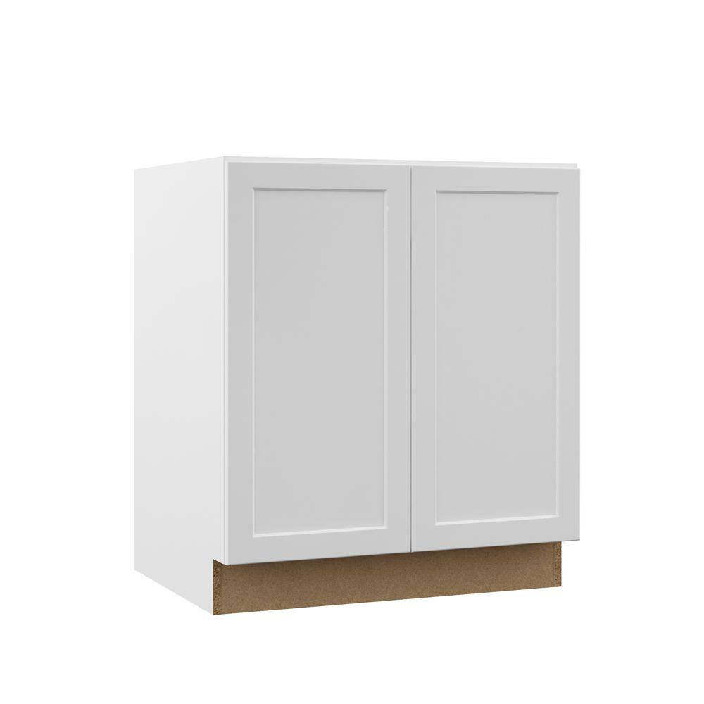 Hampton Bay Designer Series Melvern Assembled 30x34.5x21 in. Full Door Height Bathroom Vanity Base Cabinet in White VTF30-MLWH