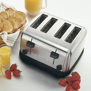 Waring Commercial Brushed Chrome 4-Slice Commercial Medium-Duty Toaster WCT708