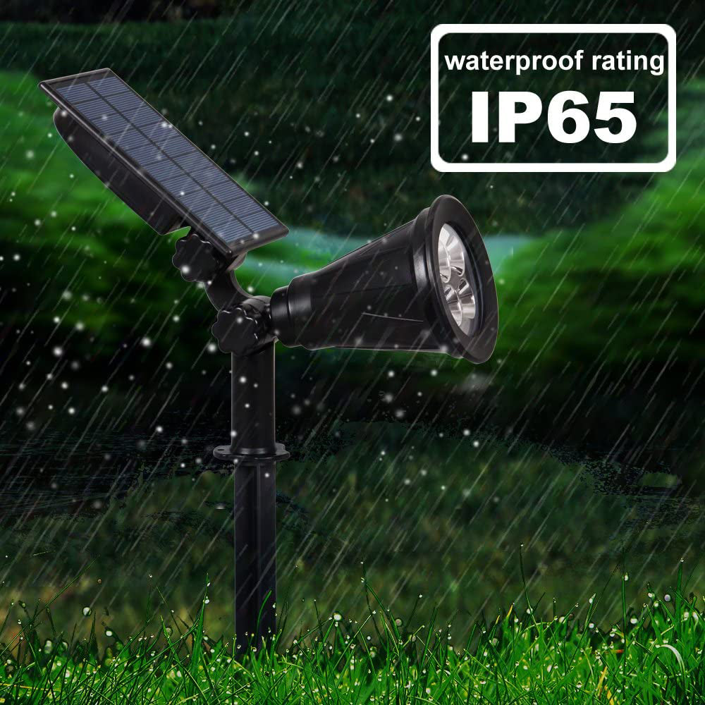 T-SUN Solar LED Spot Light Spotlight Waterproof IP65 Auto on/off Outdoor Garden Landscape Lamp (1pack，White)