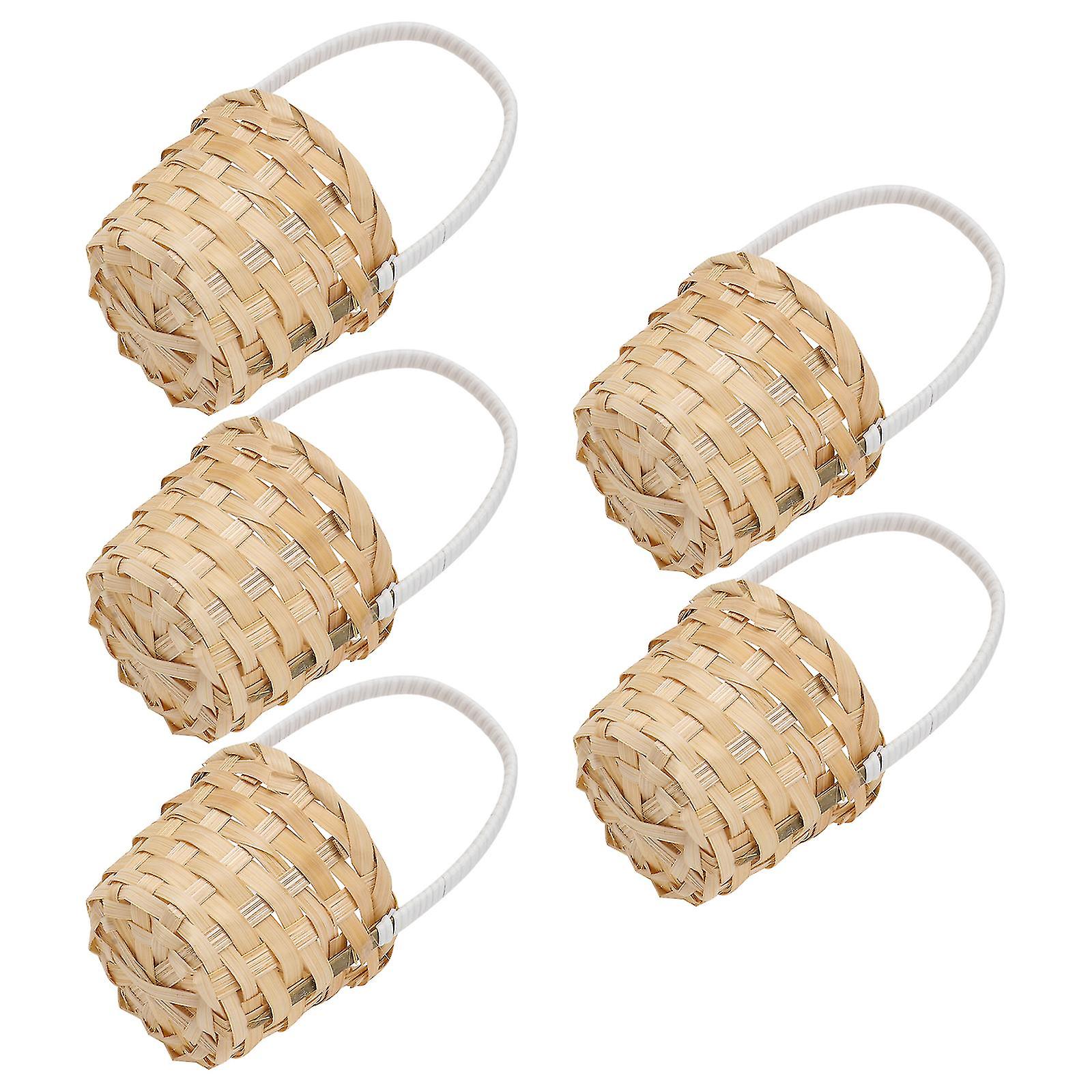 5pcs Bamboo Weaving Picnic Basket Practical Flower H Home Stora Basket