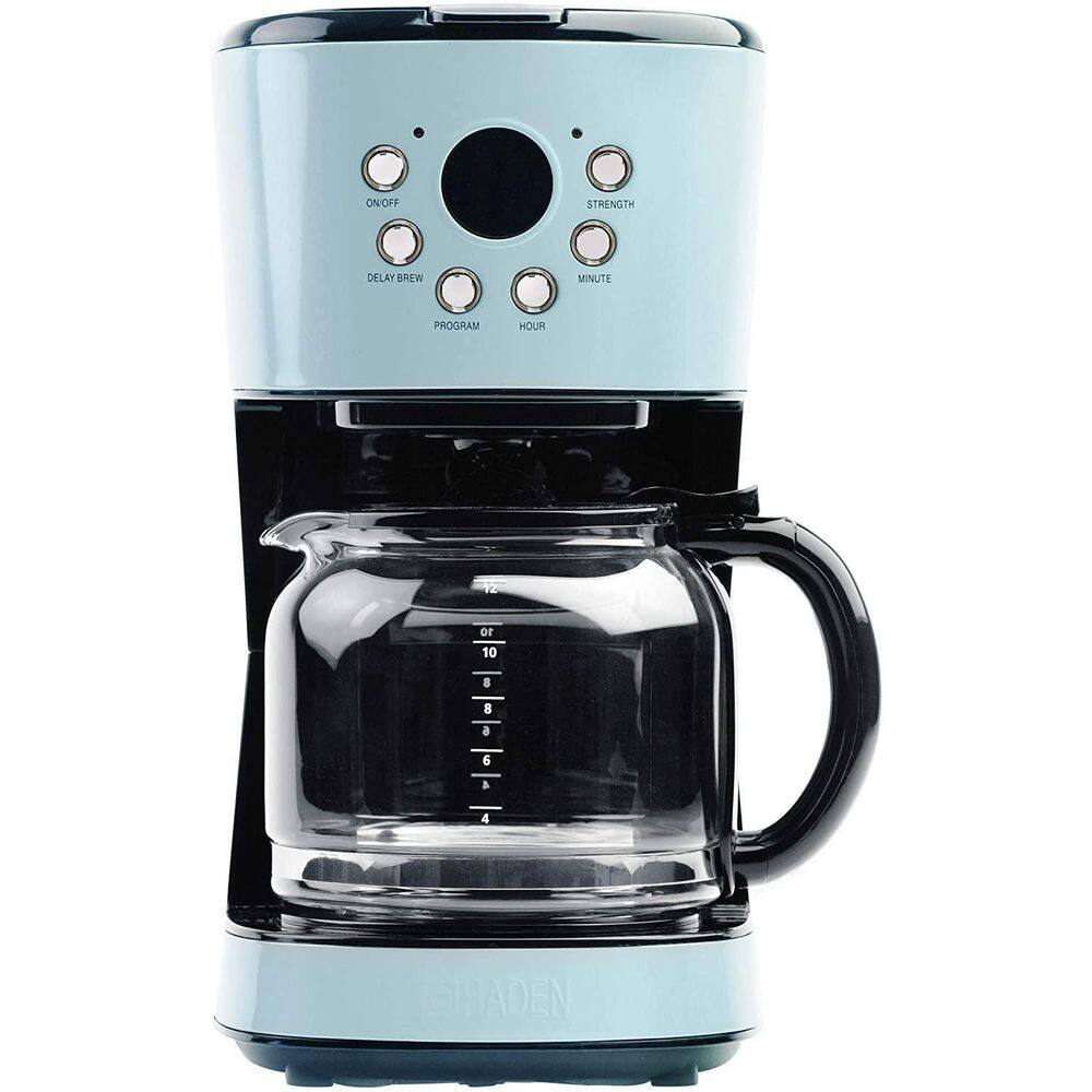 HADEN Heritage 12 Cup Programmable Coffee Maker with Countertop Microwave Blue 75032 + 75031