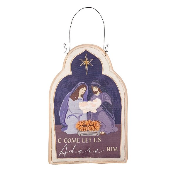 17 in. x 26 in. Come Let Us Adore Him Estate Door Decor