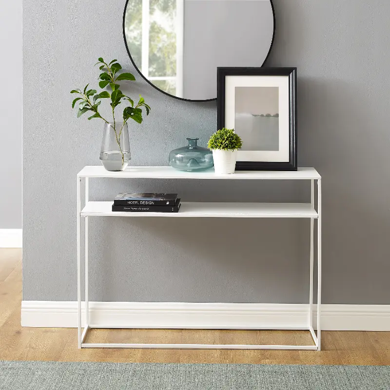 Braxton White Sofa Table