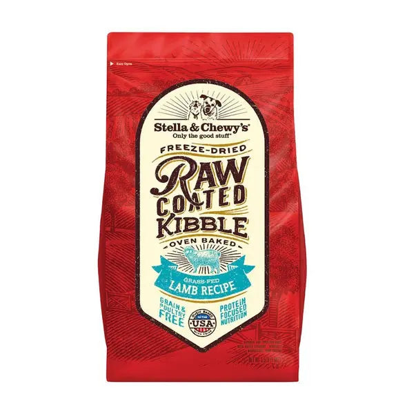 Stella and Chewy Raw Coated Kibble Grass Fed Lamb Recipe Dry Dog Food;