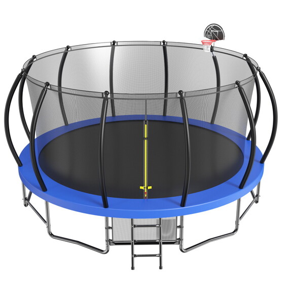 16FT Trampoline with Basketball Hoop   Recreationa...