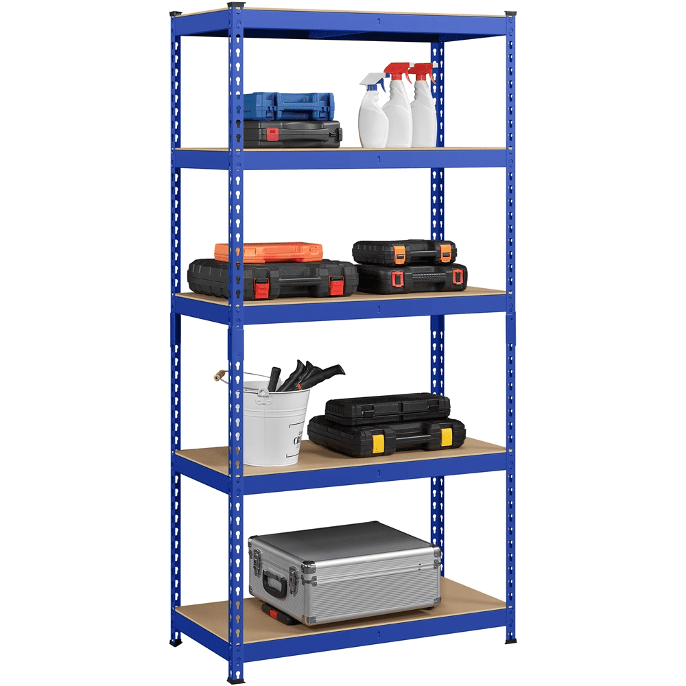 SmileMart 5 Shelf Adjustable Boltless Metal Storage Shelf Unit, Blue