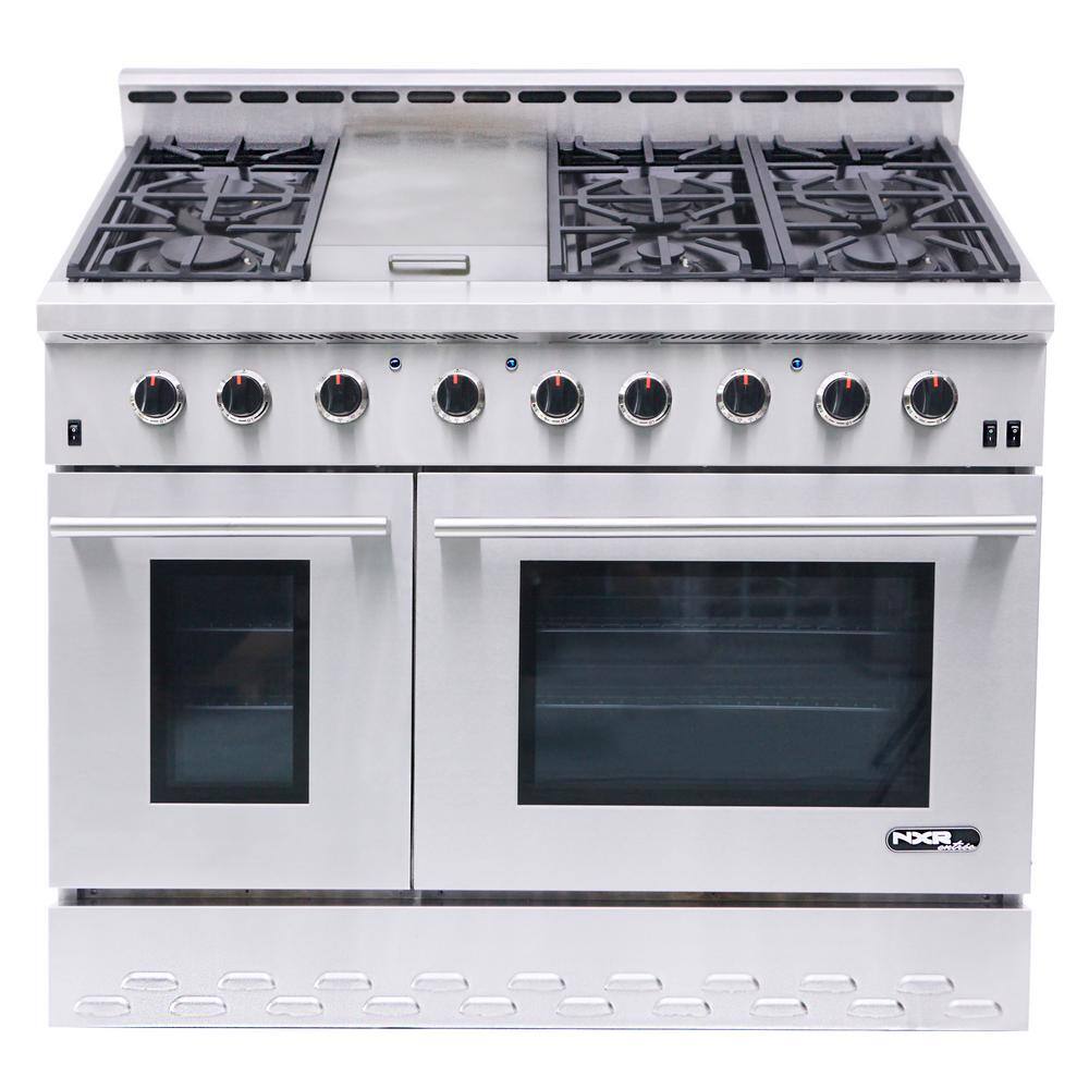 NXR Entree 48 in. 7.2 cu. ft. Professional Style Gas Range with Convection Oven in Stainless Steel NK4811