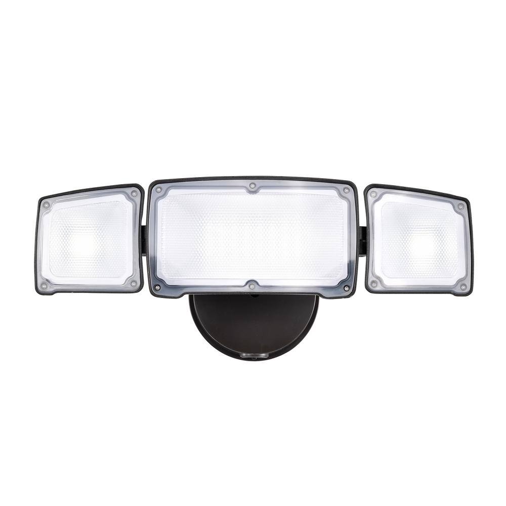 AWSENS 3-Light Bronze Outdoor Integrated LED Wall or Eave Mount Flood Light AW5083-BZ