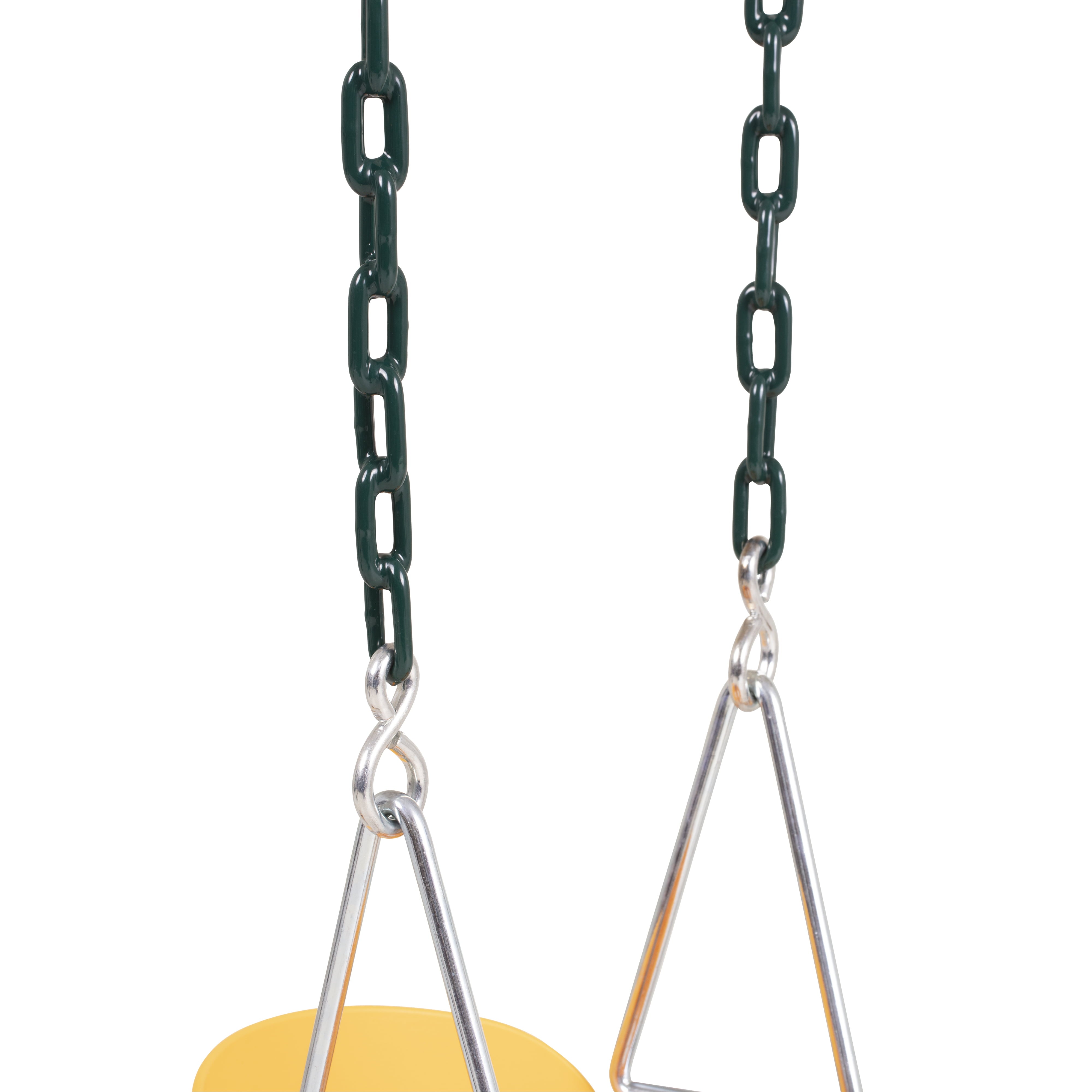 Jack and June Yellow High Back Full Bucket Playset Toddler Swing with Plastisol-Coated Chains