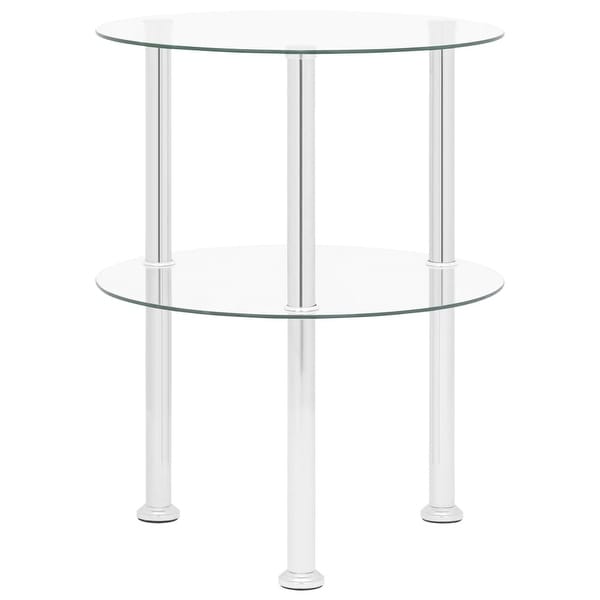 vidaXL 2-Tier Side Table Transparent 15