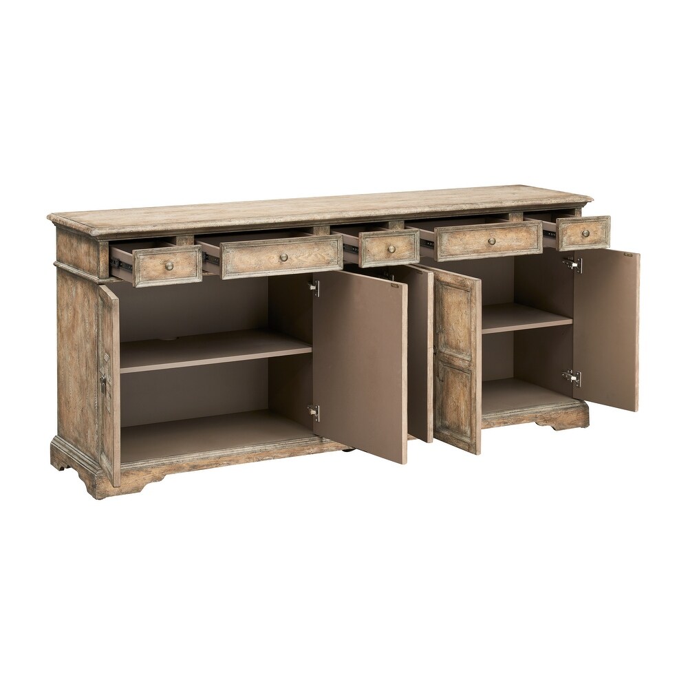 Somette Sussex Rustic Brown Five Door Five Drawer Credenza