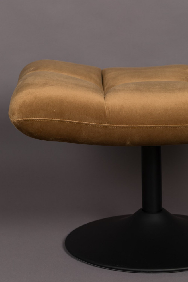 Gold Brown Upholstered Ottoman  Dutchbone Bar   Contemporary   Footstools And Ottomans   by Luxury Furnitures  Houzz