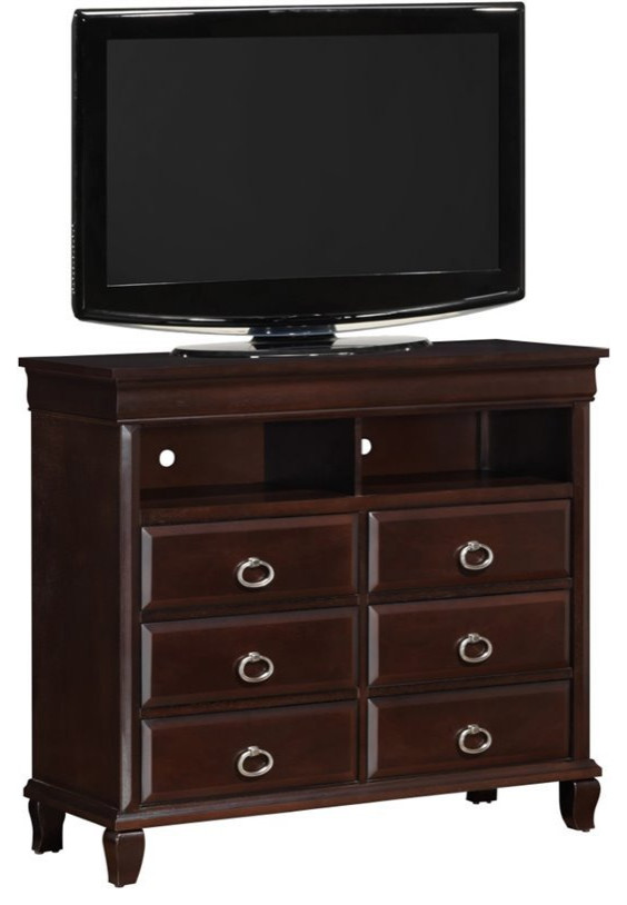 Glory Furniture Triton 6 Drawer TV Stand in Cappuccino   Traditional   Entertainment Centers And Tv Stands   by Glory Furniture  Houzz