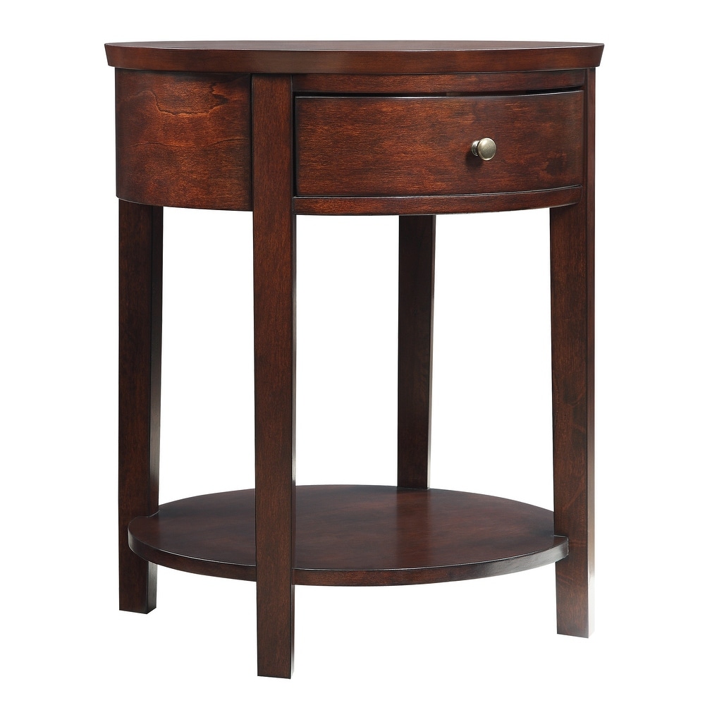 Fillmore 1 Drawer Oval Wood Shelf Accent End Table by iNSPIRE Q Modern