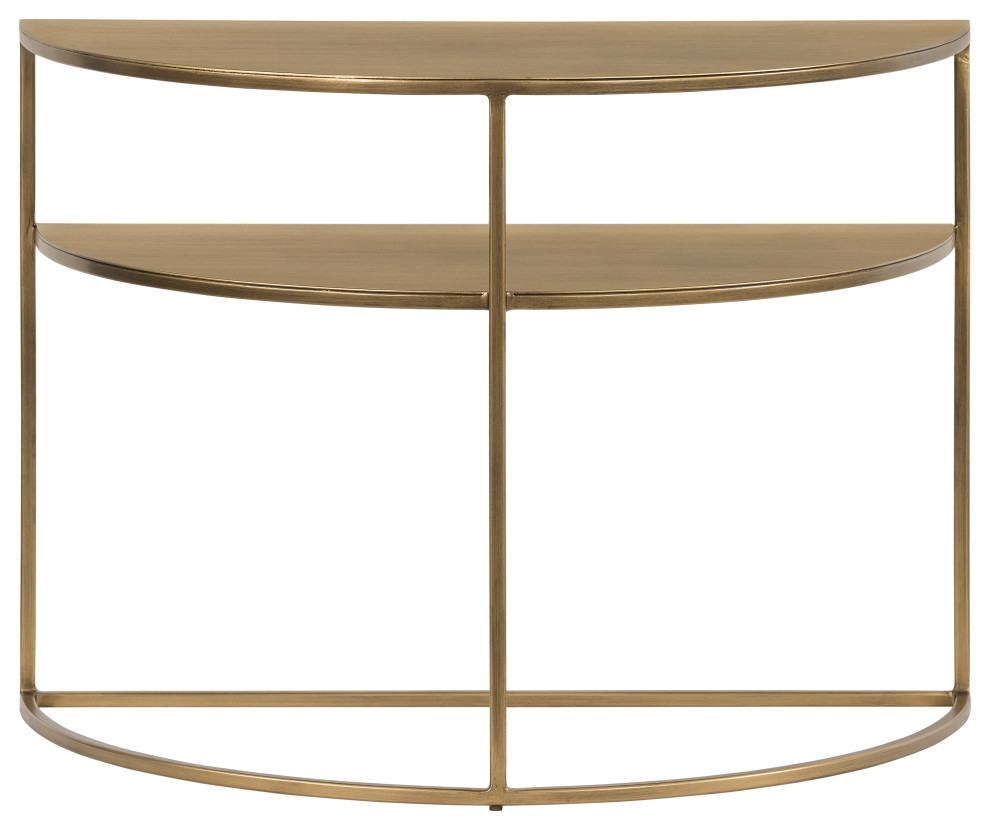 Antique Brass Half Circle End Table   Contemporary   Side Tables And End Tables   by Design Tree Home  Houzz