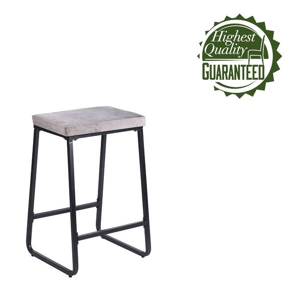 Porthos Home Samu Bar Stools Set of 2， Velvet Upholstery， Iron Legs