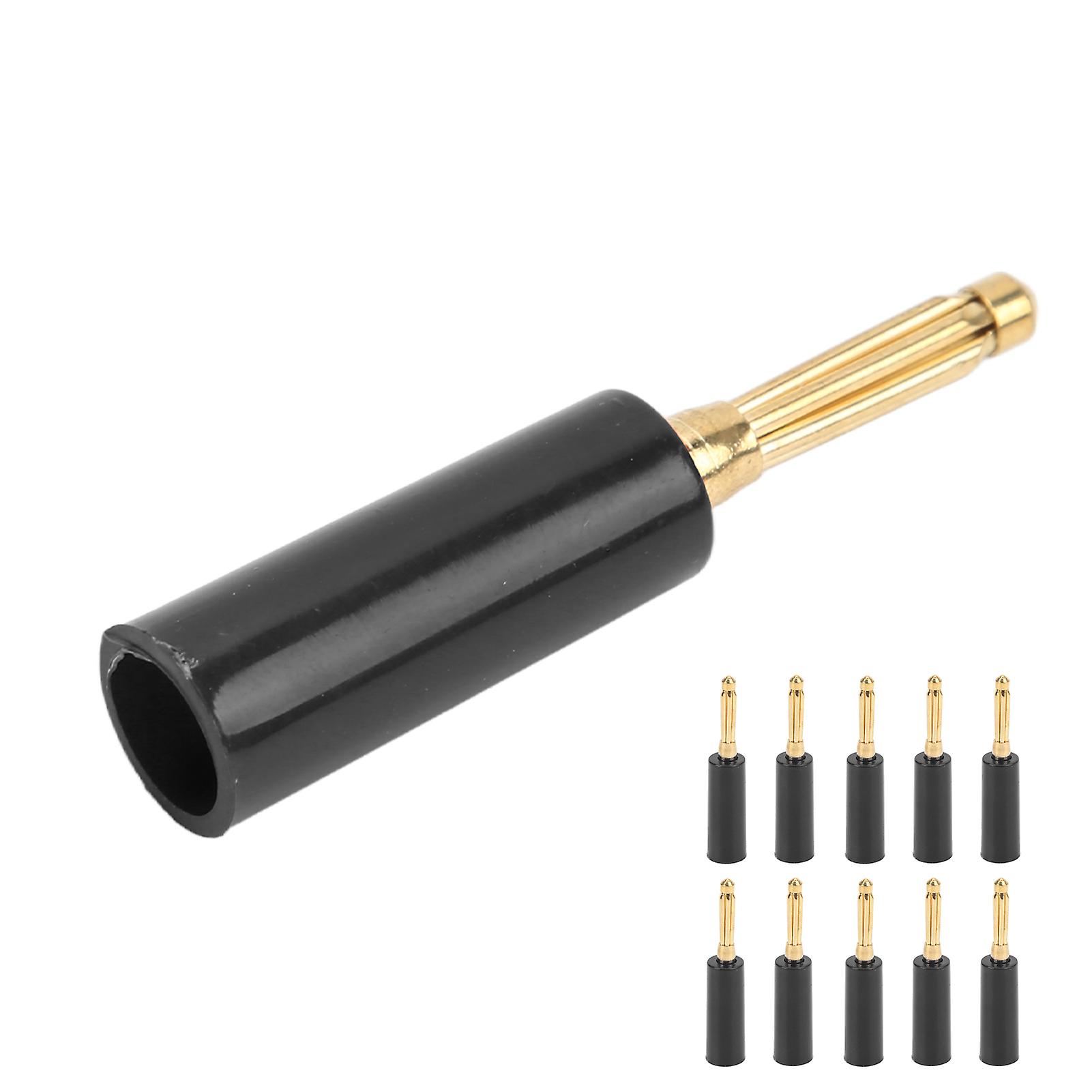 4mm 7 Pin Gold Plating Banana Plug Solderless Speaker Cable Connector For Audio Video Receivers Amplifier Home Theaterblack