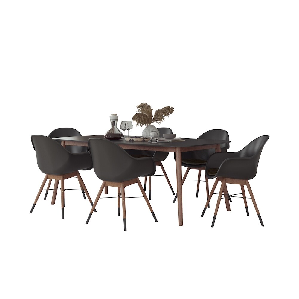 Midtown Concept Athens Indoor Dining Room Table Set Dining Set Kitchen Table with Chairs Home Decor   Black Chairs