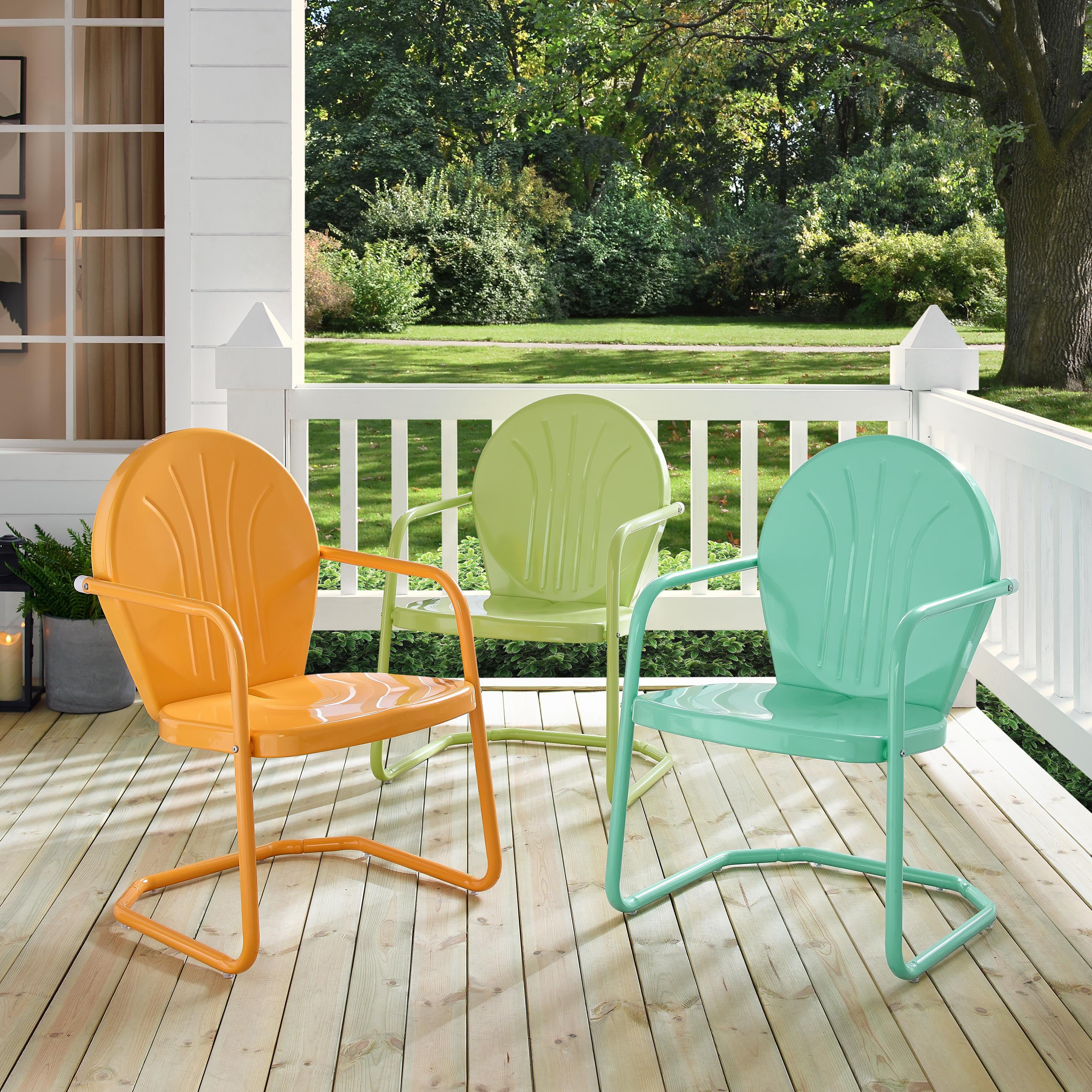 Crosley Furniture Griffith Outdoor Dining Chair - Metal - Has Arms - Key Lime