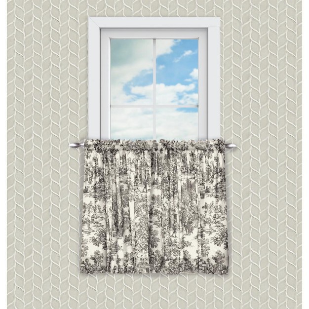 Victoria Park Toile Room Darkening Rod Pocket Window Tier By Ellis Curtain