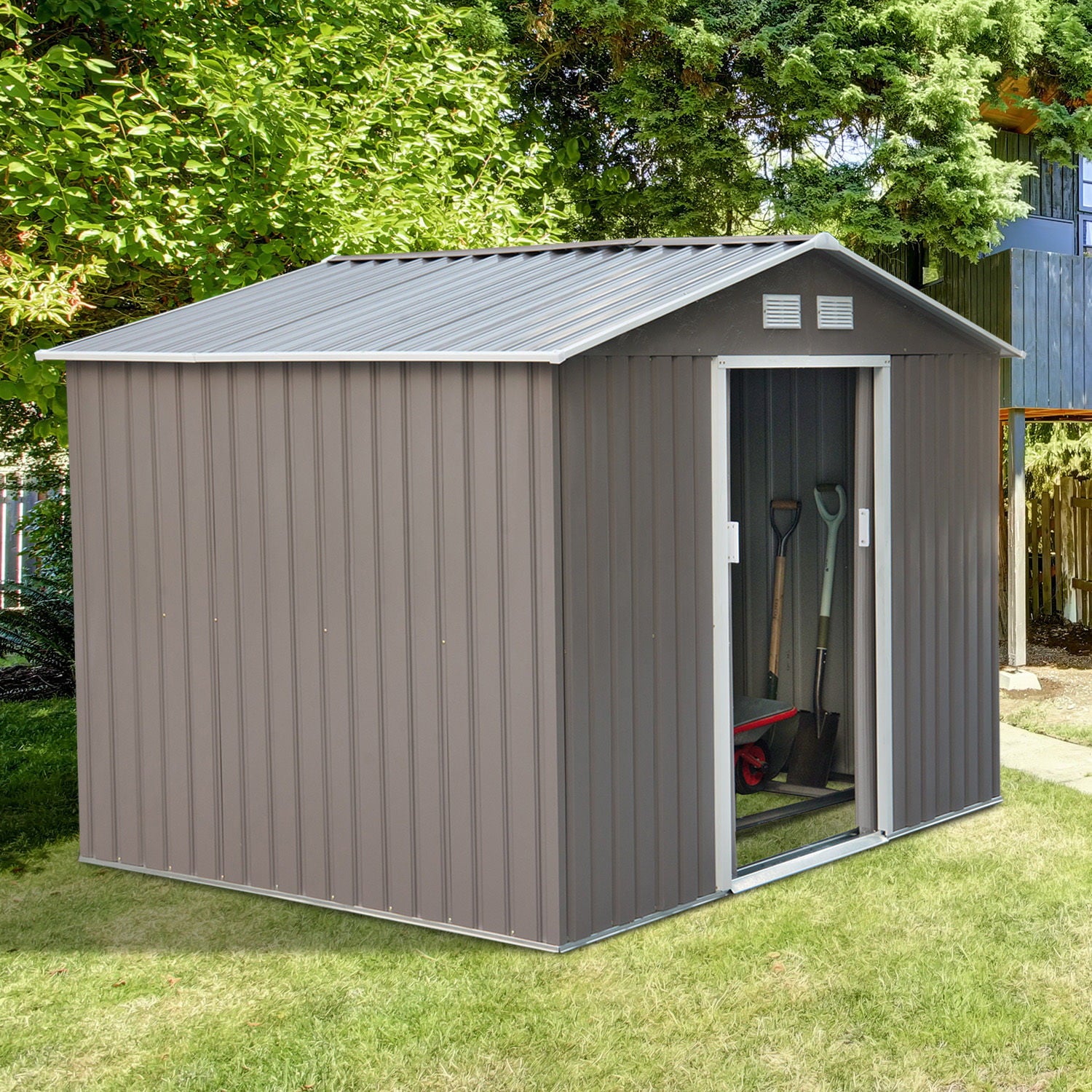 Outsunny Outdoor Metal Garden Storage Shed