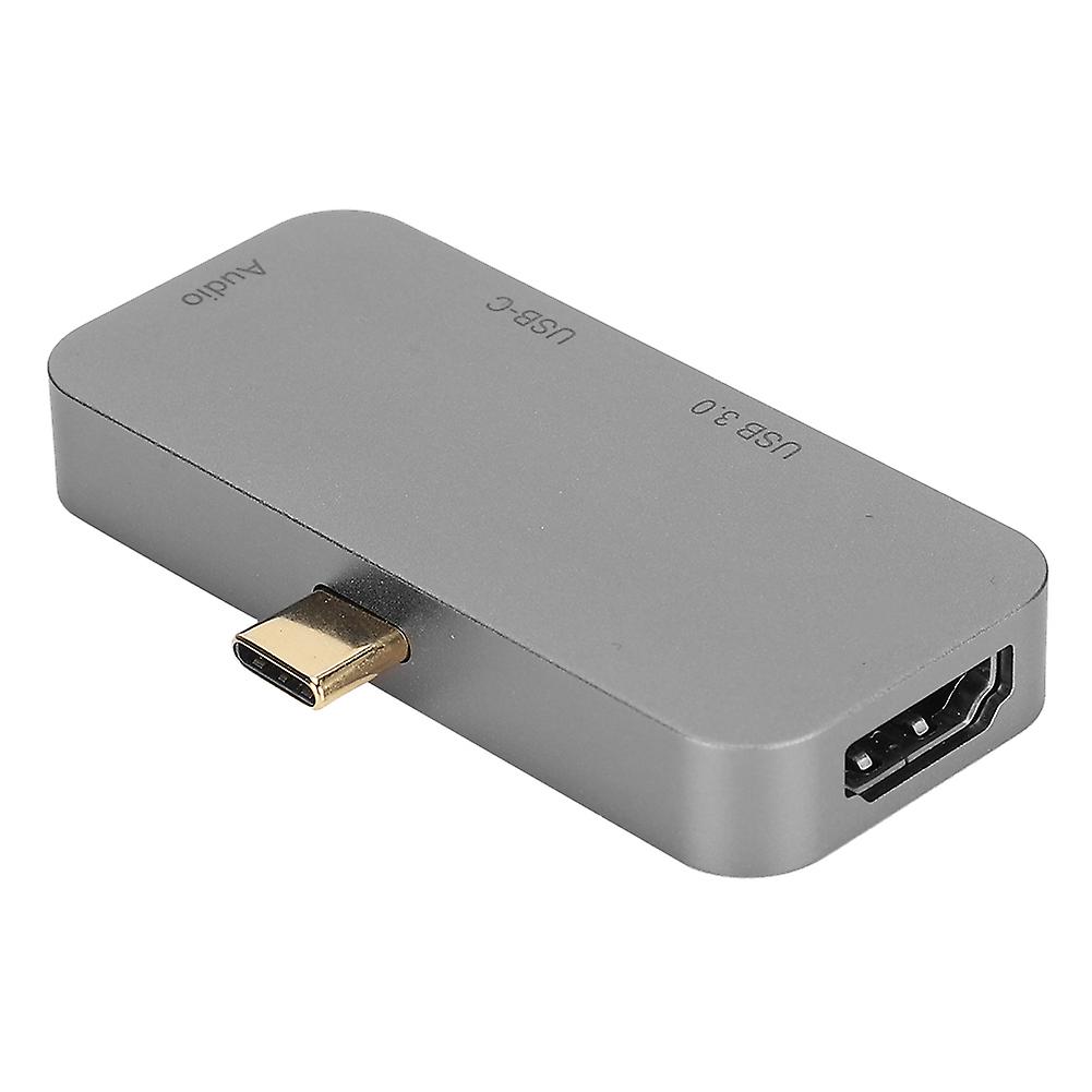 4 In 1 Usb-c Hub Gray Multi-functional Expansion Dock Type-c To Hdmi Connector 60w Pdgray