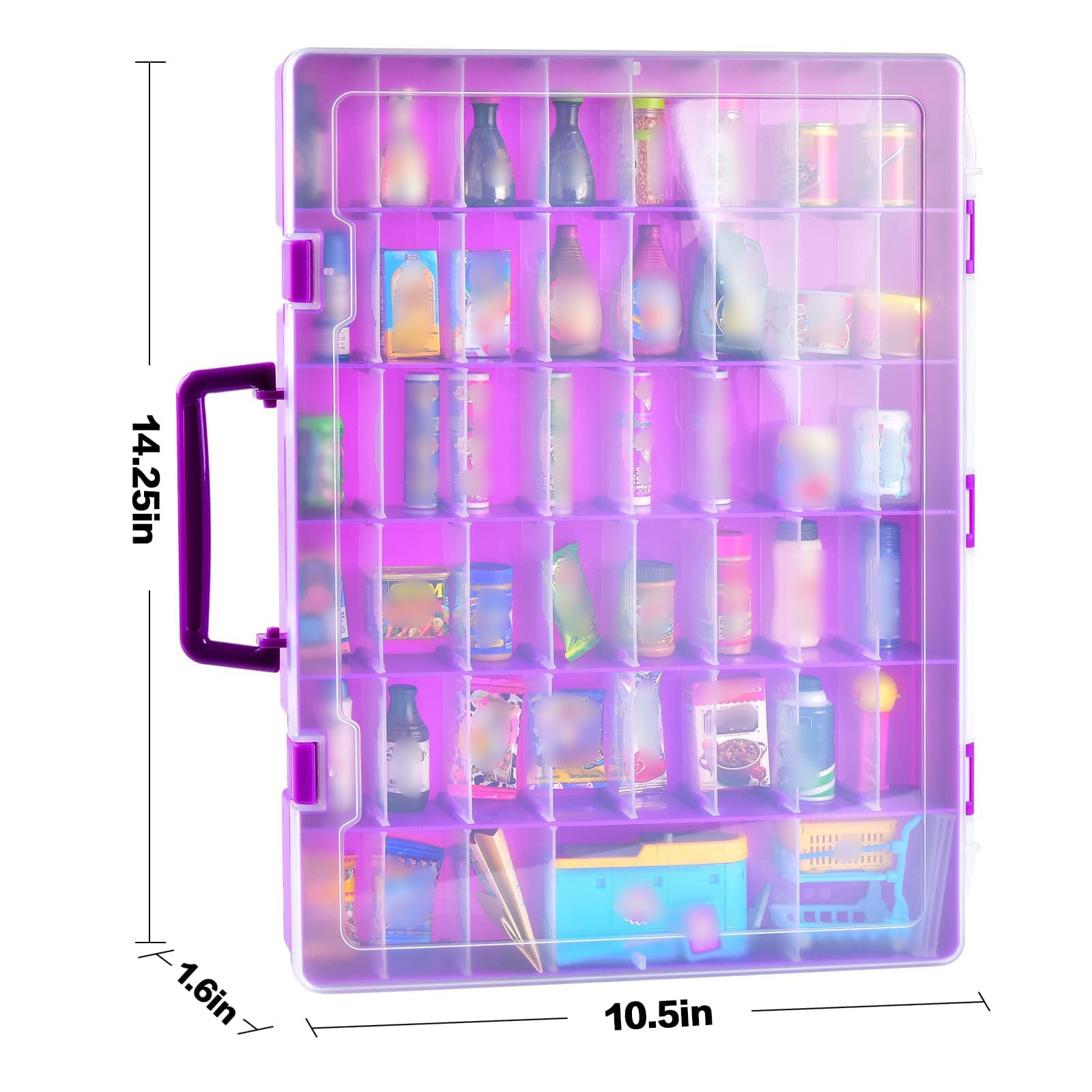 Case for Mini Brands Toys Series 1 2 3 Mystery Capsule Real Miniature Collectible Kit， Toy Storage Organizer Holder for Mini Mart Collection (Box Only) Purple