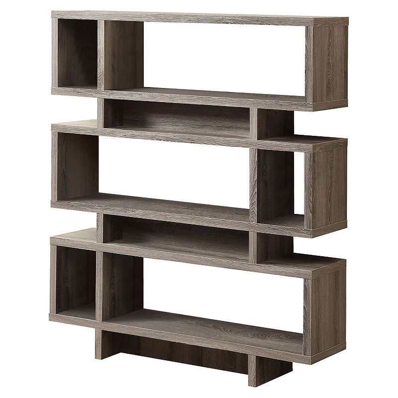 54.75 Taupe Brown Contemporary Rectangular Bookcase