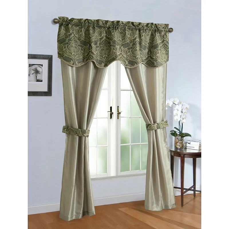 Kate Aurora Complete 5 Pc. Sheer Window in a Bag Curtain and Valance Set