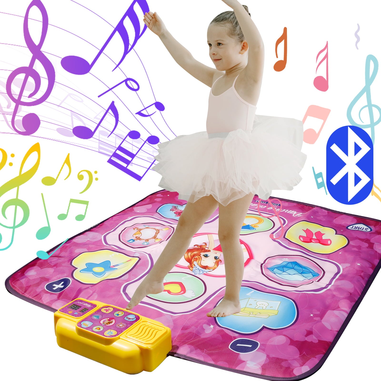 Kids Bluetooth Dance Mat Toys for Girls 3-6-12 Years Interactive Dancing Game Pad Enabled Dancing Game with Your Favorite Music Great Christmas and Birthday Gifts