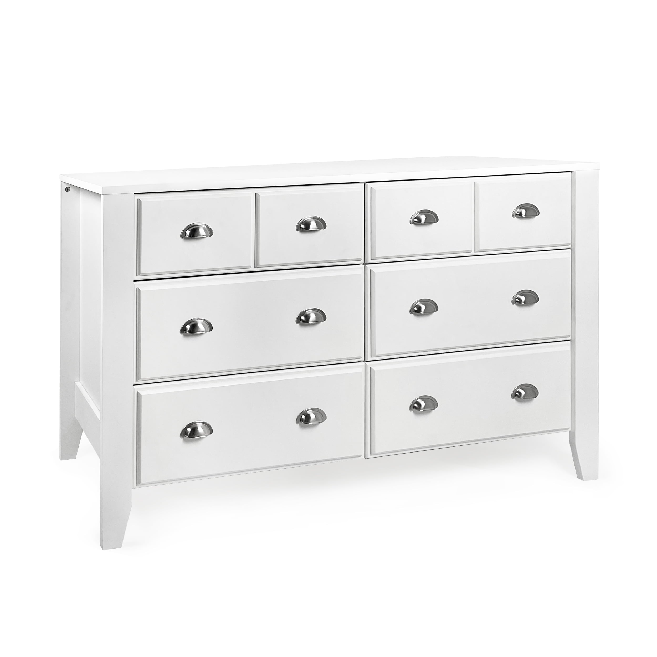 Noble House Bellic Faux Wood 6 Drawer Double Dresser, White