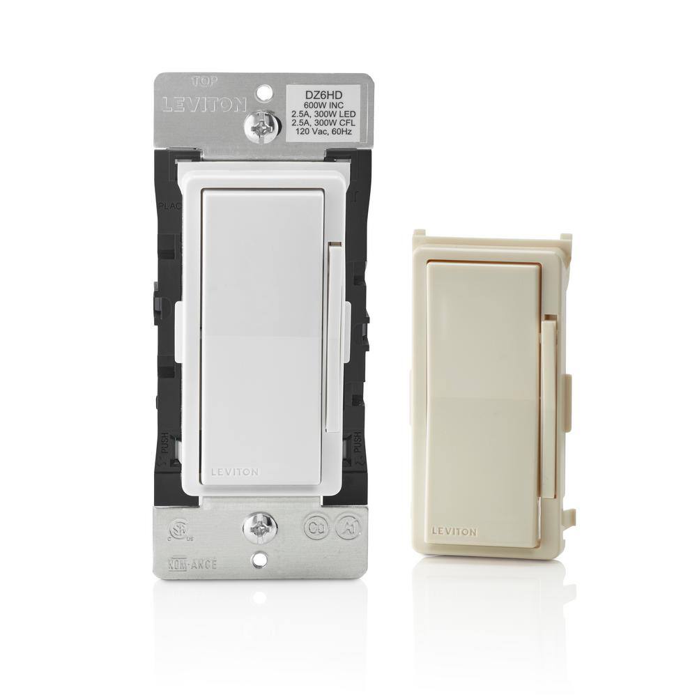 Leviton Decora Smart 600-Watt Single Pole Dimmer with Z-Wave Technology White R52-DZ6HD-2RW