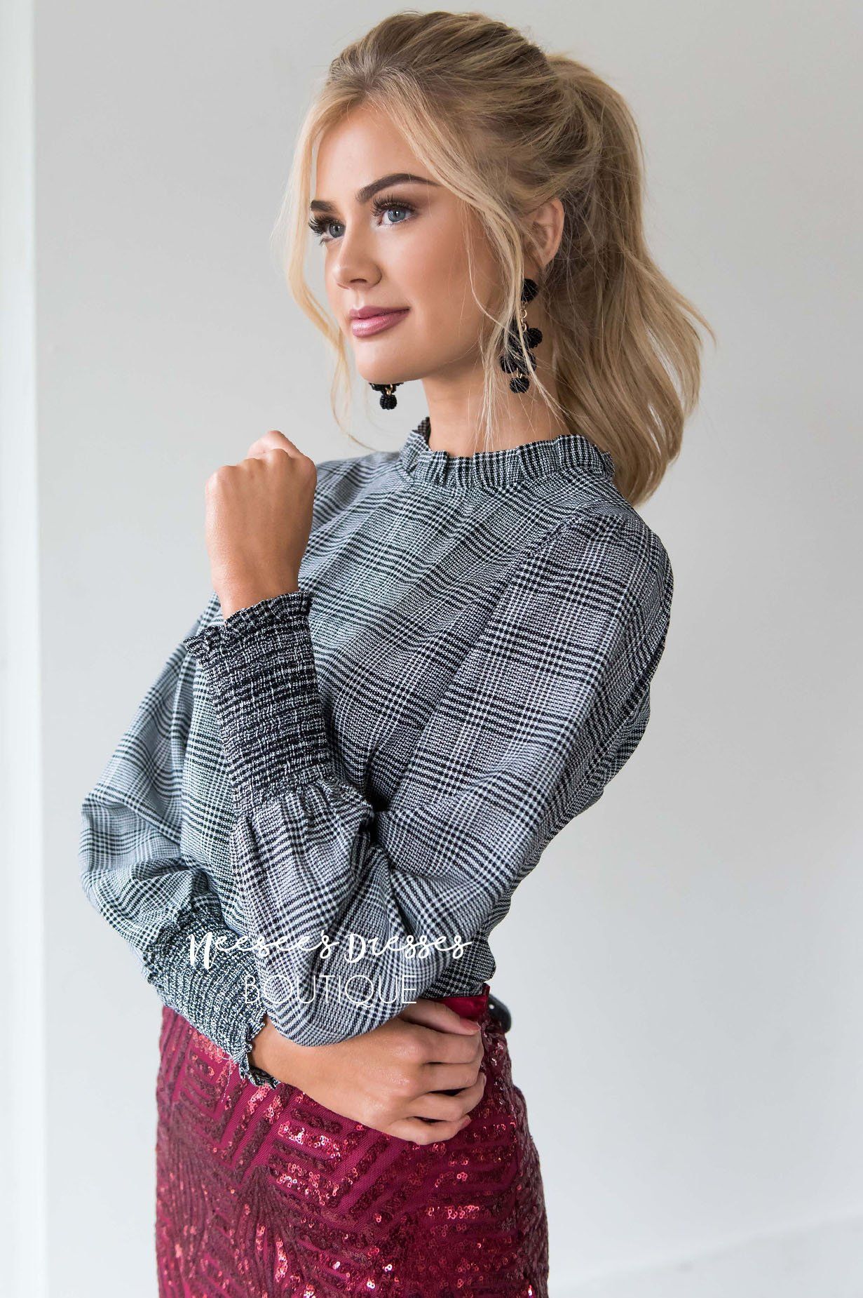 Glen Plaid Victorian Blouse