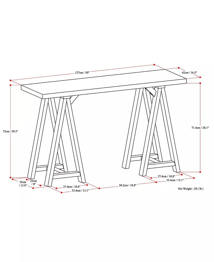 Simpli Home Ramsee Grey Console Table