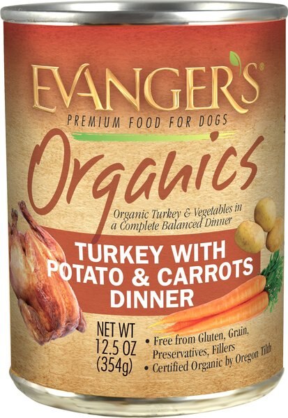 Evanger's Organics Turkey with Potato and Carrots Dinner Grain-Free Canned Dog Food