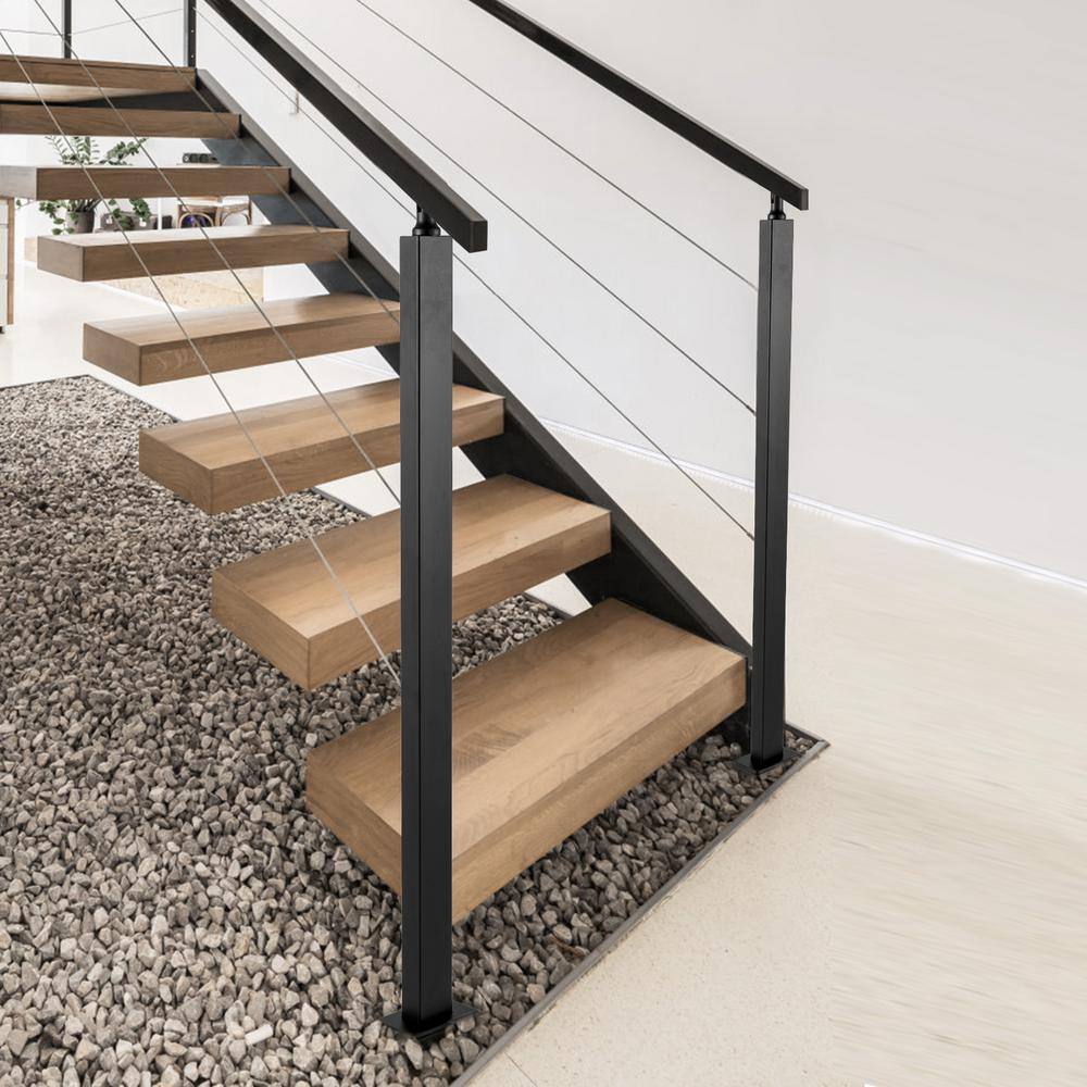 VEVOR Cable Railing Post 42 in. x 0.98 in. x 1.97 in. Stair Railing Kit without Hole Deck Railing w Mount Bracket for Balcony LGZH106.72.550FR7V0