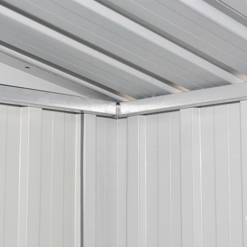 vidaXL Outdoor Storage Shed Garden Shed Metal Storage Patio Backyard Shed Gray   Contemporary   Sheds   by vidaXL LLC  Houzz