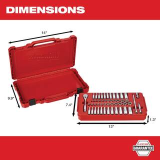 MW 14 in. Drive SAEMetric RatchetSocket Combination Ratcheting Wrench Mechanics Tool Set (64-Piece) 48-22-9004-48-22-9406-48-22-9506