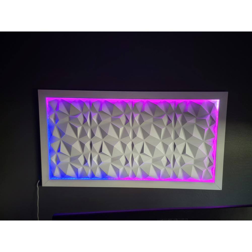 Art3dwallpanels Wall panel 19.7 in. x 19.7 in. 32 sq. ft. White Diamond PVC 3D Wall Panels (Pack of 12-Tiles) T100H38P12W