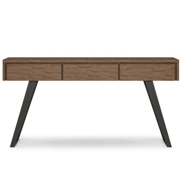 WYNDENHALL Mitchell SOLID ACACIA WOOD and Metal 60 inch Wide Modern Industrial Console Sofa Table - 60 W x 16 D x 30 H